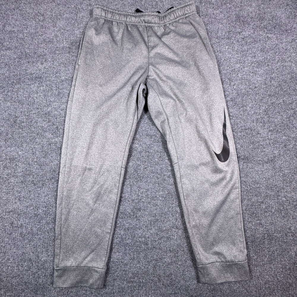 Nike Therma-FIT Grey Heathered Tapered Jogger Sweatpants Mens Large Swoosh